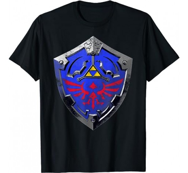 Nintendo Zelda Hylian Shield Color Vintage Graphic T-Shirt
